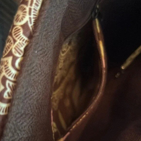 Brown and Yellow Crossbody Bag with Paisley Print - Picture 8 of 10